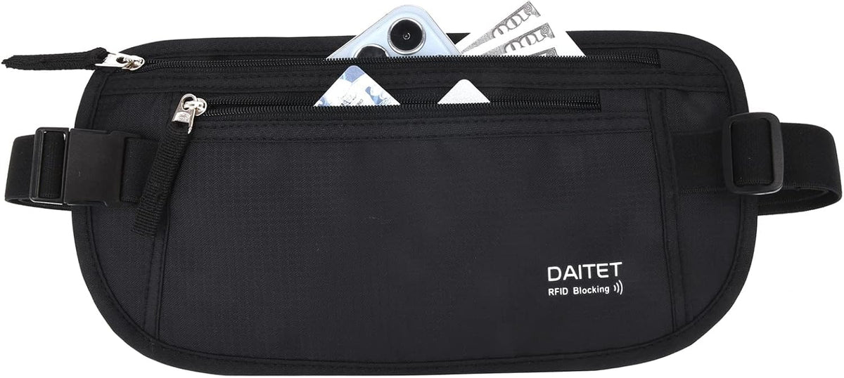 DAITET Hidden Money Belt — RFID Undercover Waist Wallet