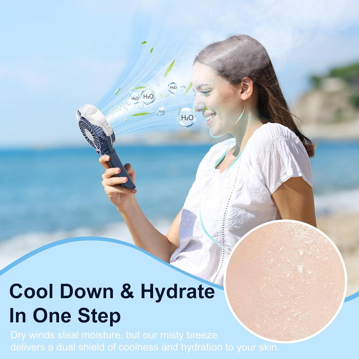 HandFan Rechargeable Handheld Misting Fan