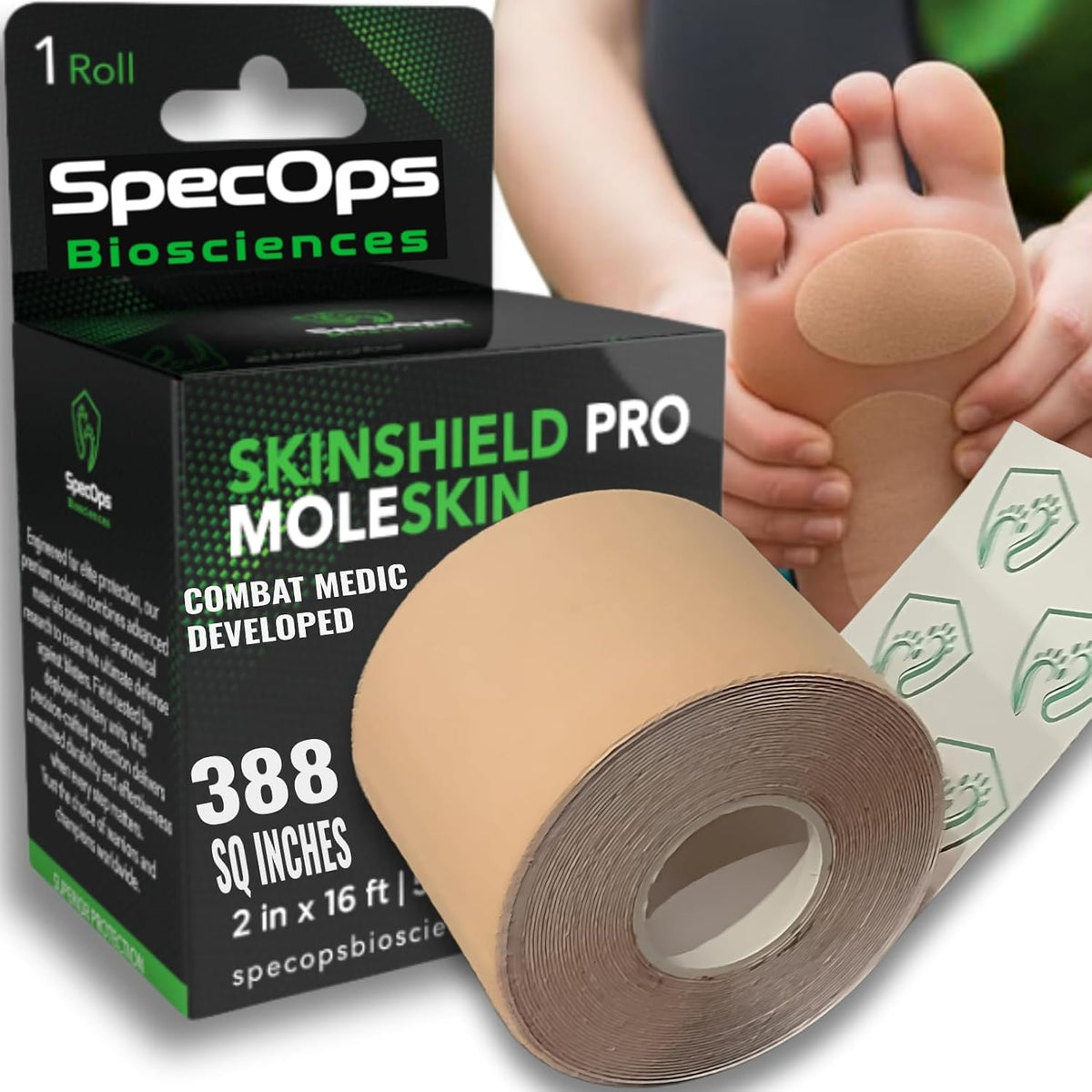 SpecOps Ultra-Thin Moleskin Roll, 15 ft