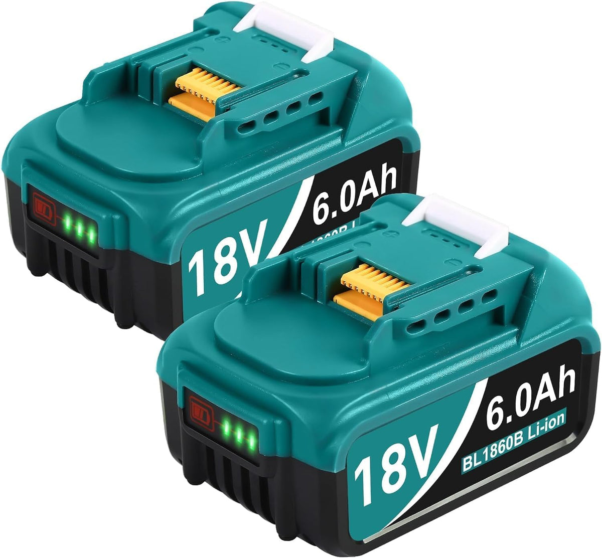 Twupixy 6.0Ah battery 2-pack, Makita 18V compatible