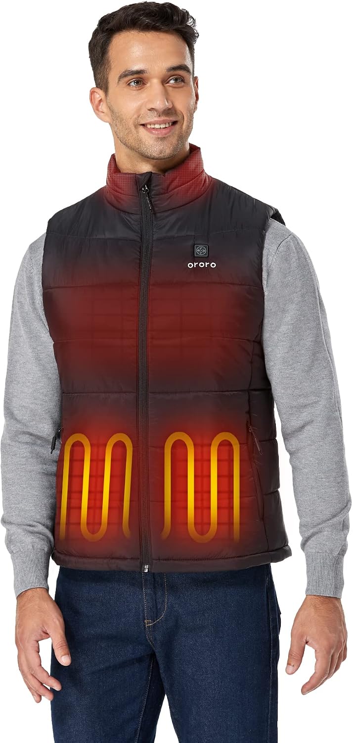 ORORO Men's 4-Zone Heated Puffer Vest — Layer Under Any Fest Fit