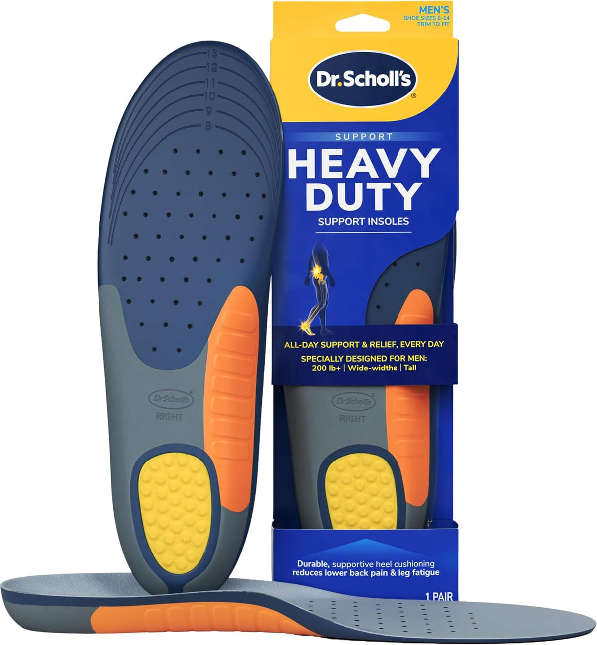 Dr. Scholl's Heavy Duty Support Insoles — Men's 8–14, Trim to Fit