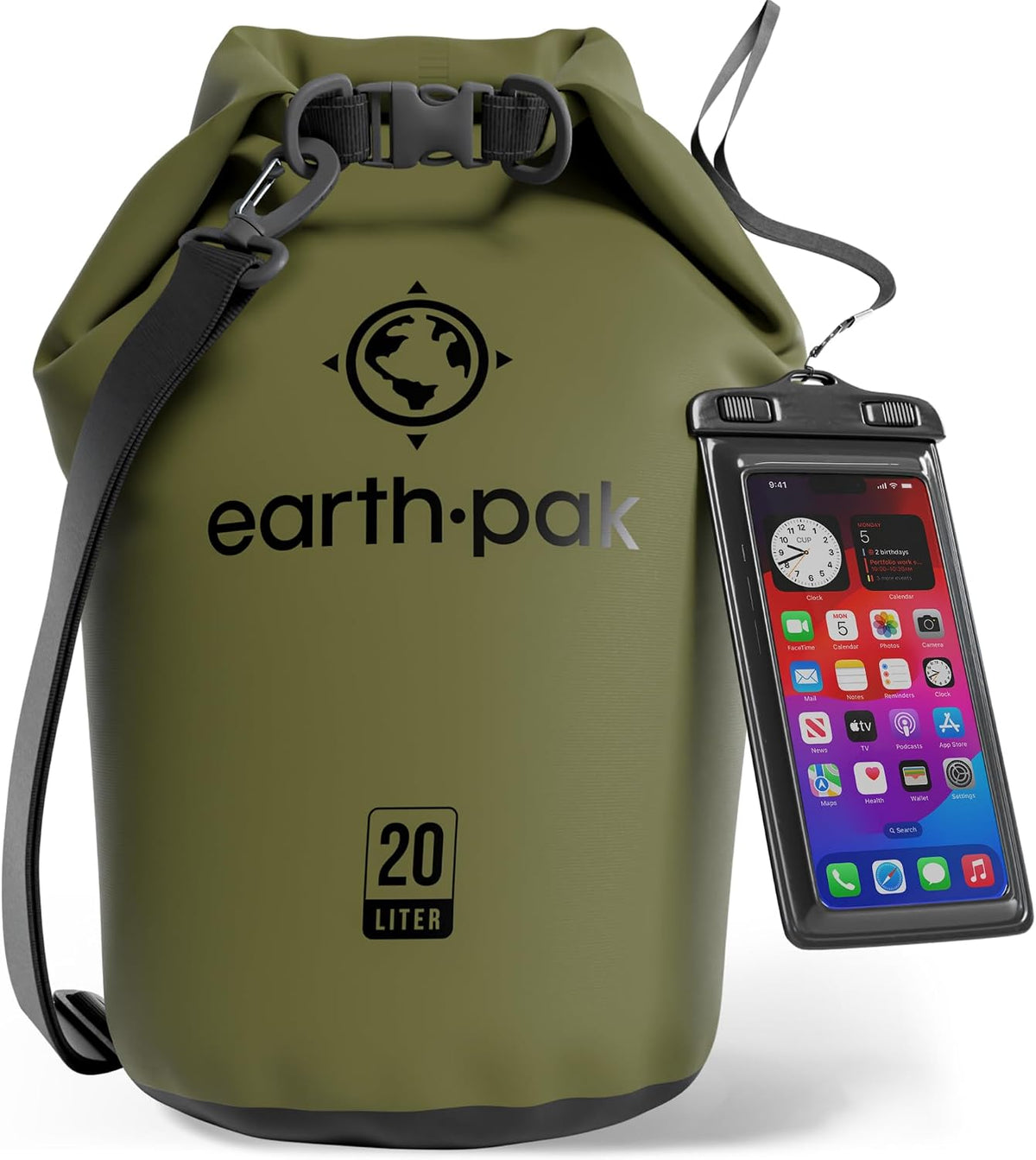 Earth Pak 20L Waterproof Roll-Top Dry Bag