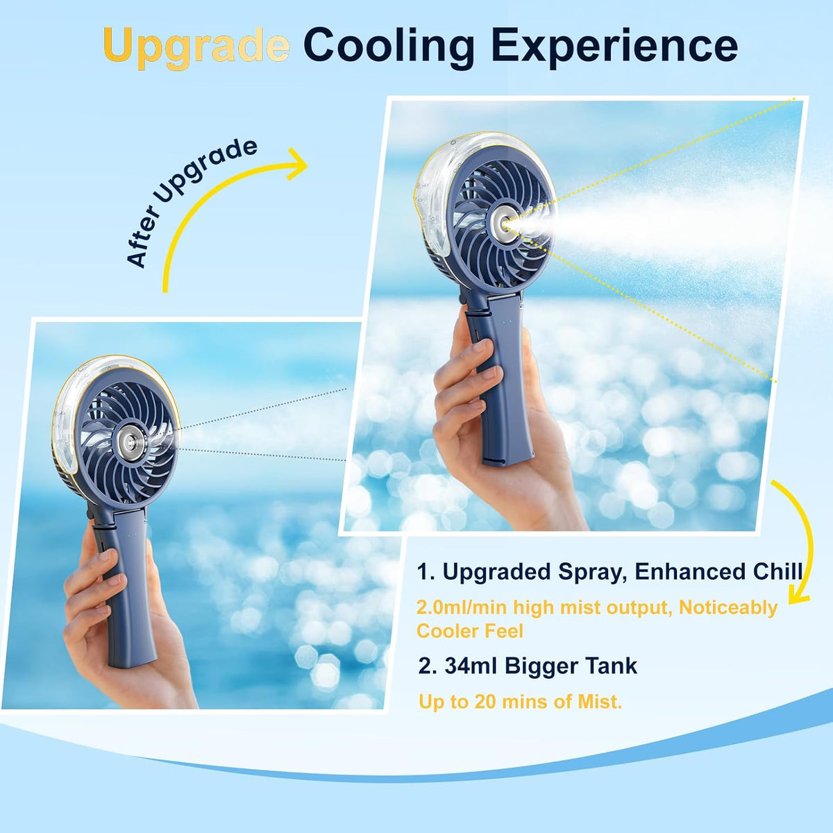 HandFan Rechargeable Handheld Misting Fan