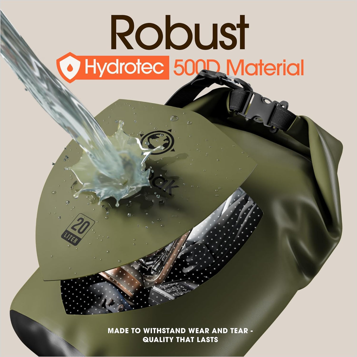 Earth Pak 20L Waterproof Roll-Top Dry Bag