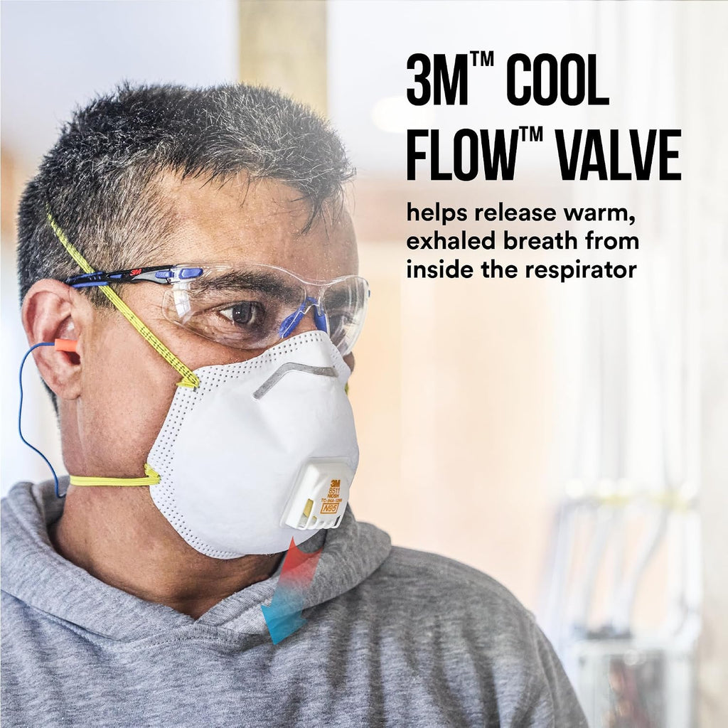 3M N95 Respirators 10-Pack (8511 Cool Flow Valve)