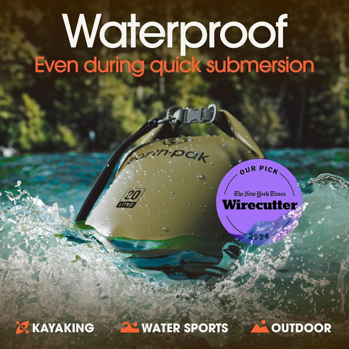 Earth Pak 20L Waterproof Roll-Top Dry Bag