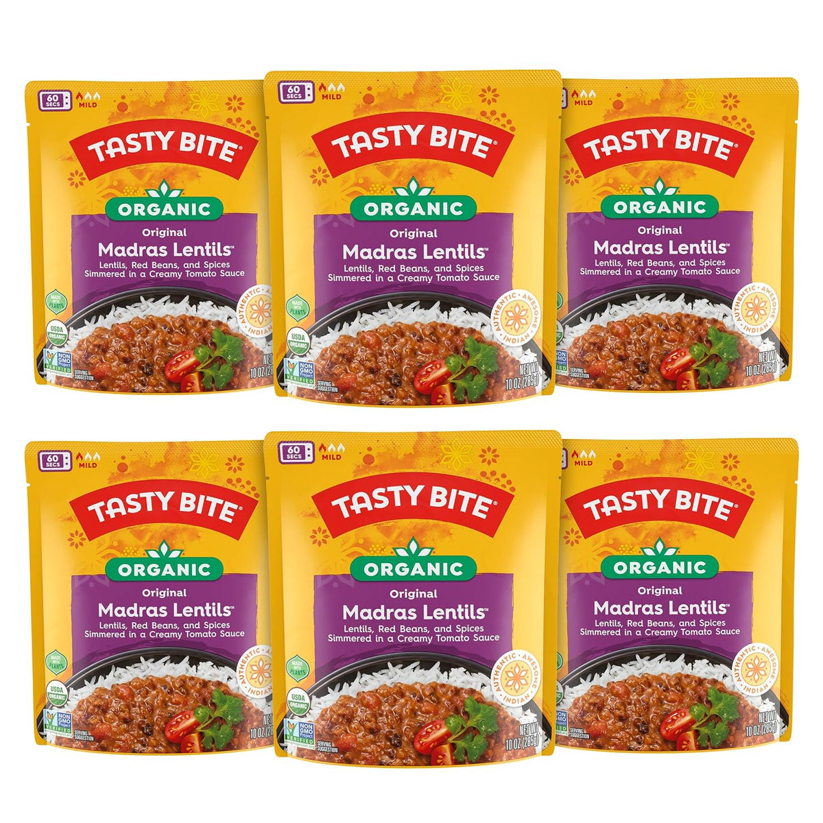 Tasty Bite Organic Madras Lentils pouches