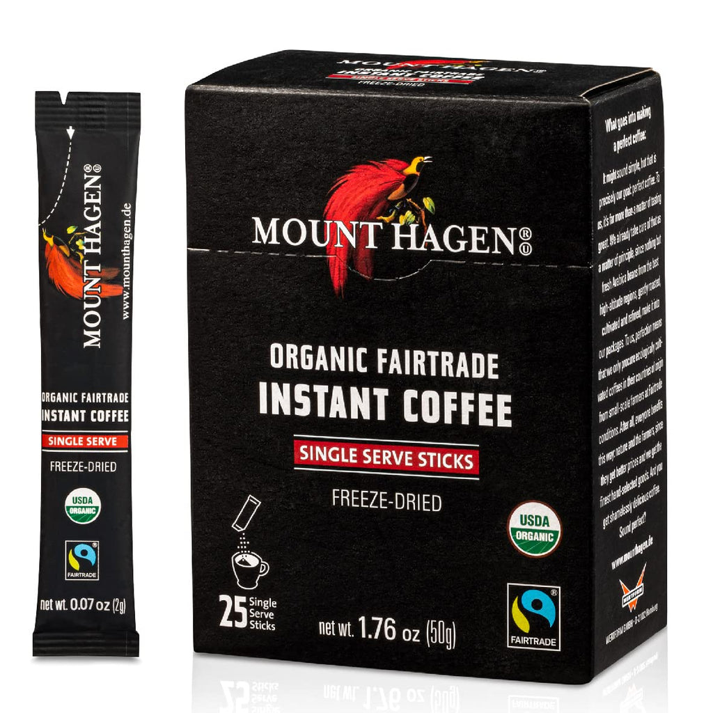 Mount Hagen organic instant coffee single serve sticks box