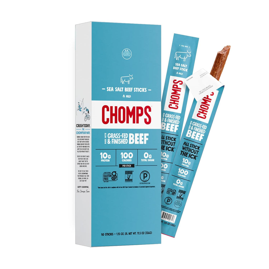 Chomps Sea Salt grass-fed beef sticks