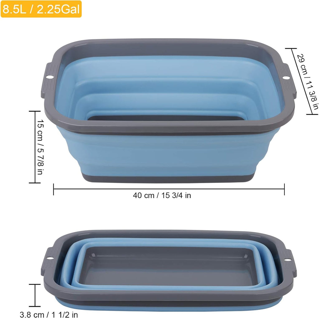 Two collapsible camp sink basins in orange and blue — photo 2