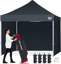 ABCCANOPY black 10x10 commercial pop up canopy with removable sidewalls roller bag stakes weights
