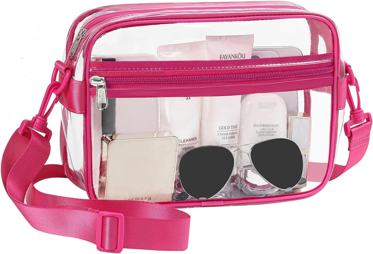 BAGAIL clear stadium approved crossbody shoulder messenger bag with adjustable strap