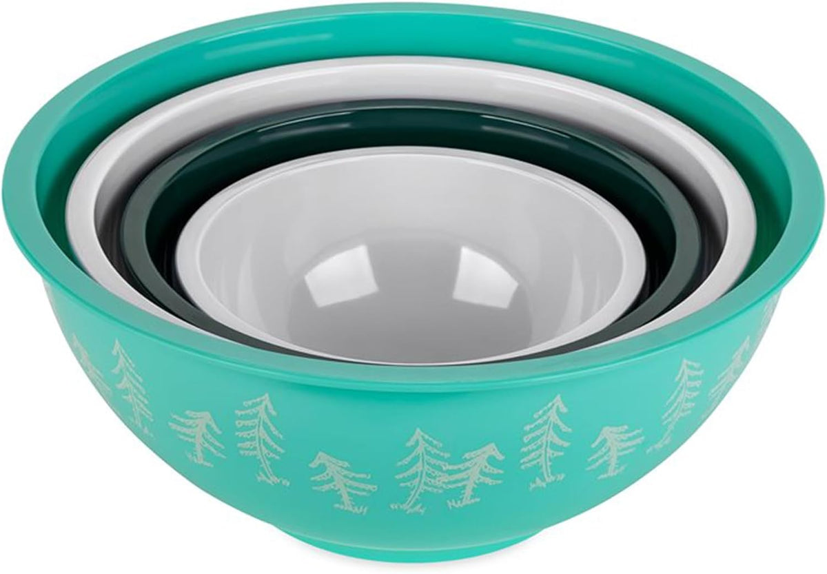 Camco melamine nesting bowl set with lids four colorful camping bowls