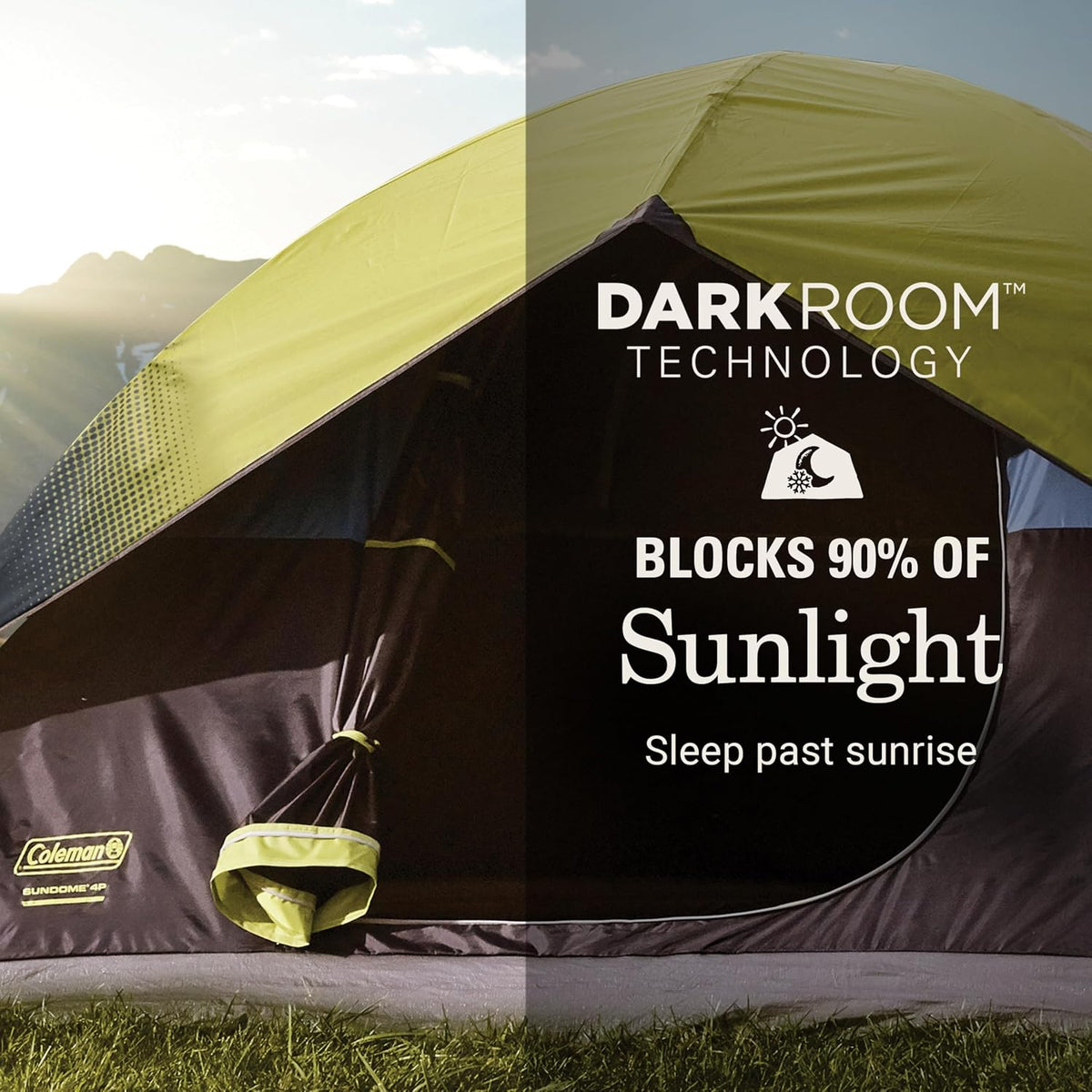 Coleman Sundome Dark Room 4-person tent that blocks daylight for festival sleep — photo 2