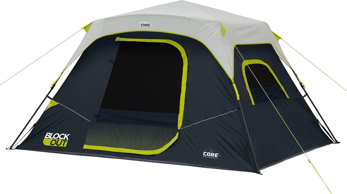 CORE BlockOut 6-person instant cabin tent for festival dark sleep with standing height