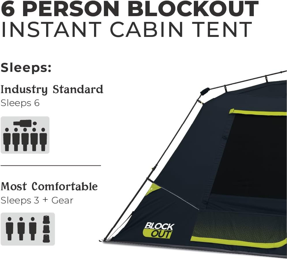 CORE BlockOut 6-person instant cabin tent for festival dark sleep with standing height — photo 2