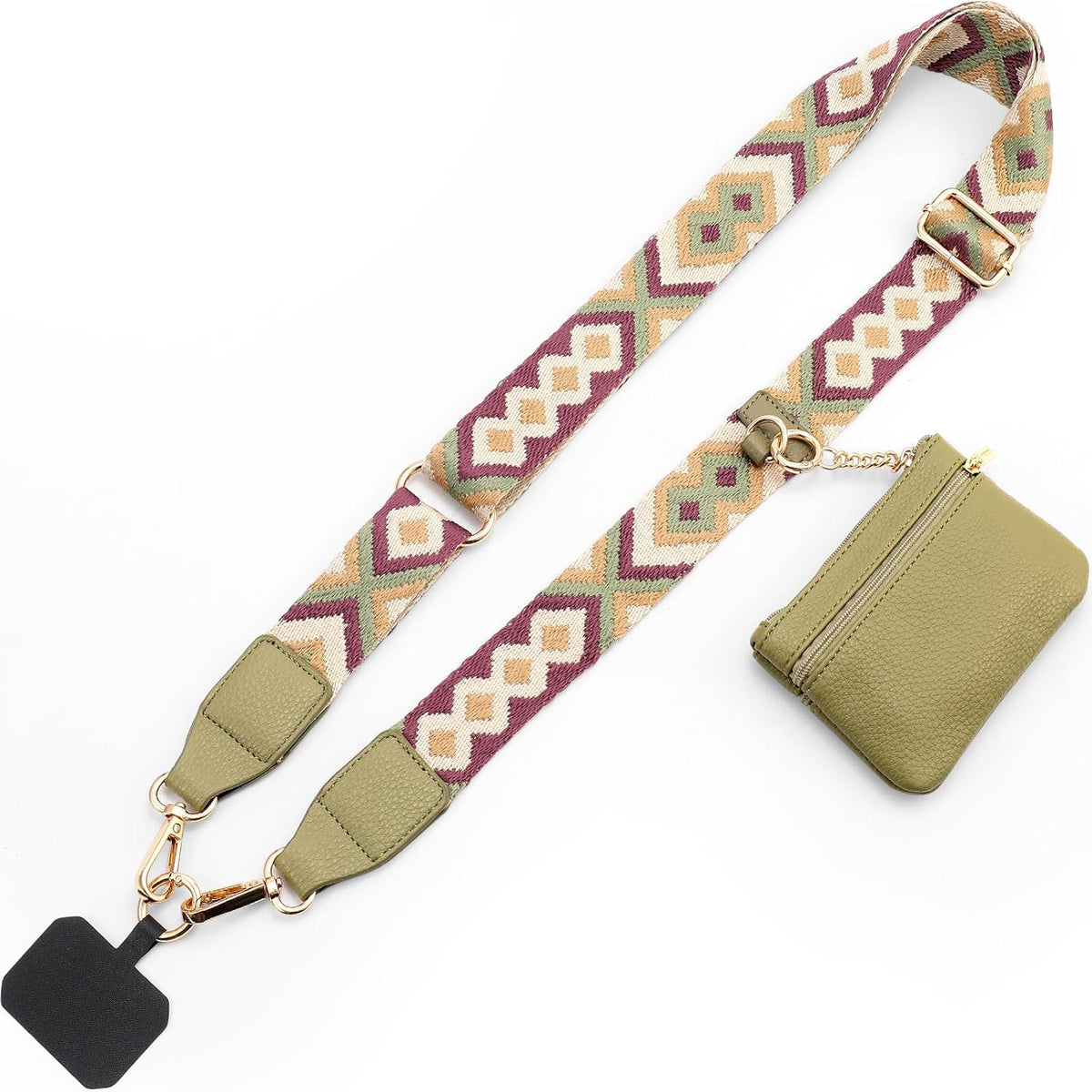 Diaclara clip-and-go phone crossbody strap with detachable zipper pouch wallet