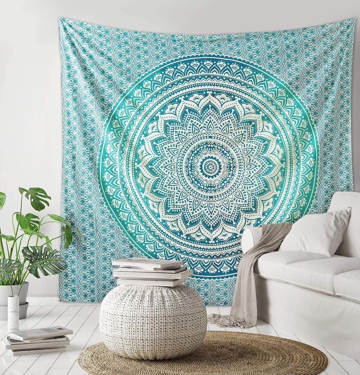 Queen Cotton Mandala Tapestry — Festival Camp Wall Hanging