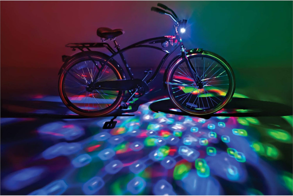 Brightz CruzinBrightz flashing multi-color RGB LED disco ground projection bike light