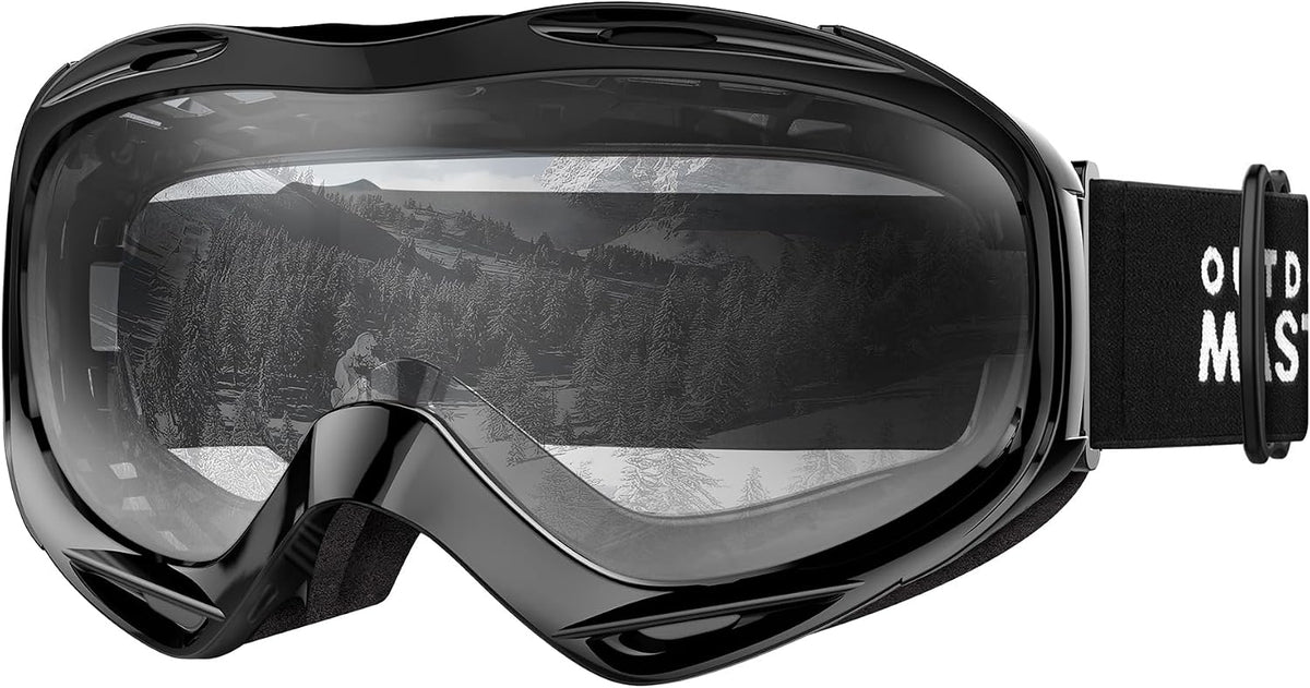 OutdoorMaster OTG ski-style sealed foam dust goggles with clear high-VLT 99% lens for night and low light