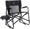 GCI Outdoor Freestyle Rocker XL portable folding rocking camp chair with side table drink holder