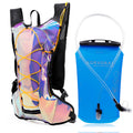 AORVORAS holographic LED luminous festival rave hydration backpack with 2L blue bladder