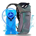 SoJourner holographic iridescent festival rave hydration backpack with 2L blue bladder