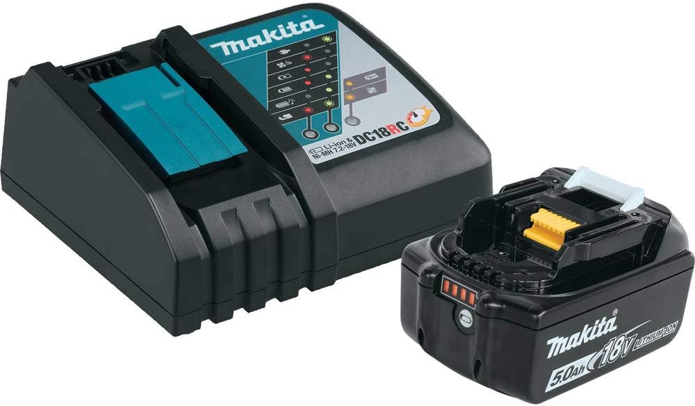 Makita 18V LXT BL1850B 5.0Ah battery and DC18RC rapid charger starter pack