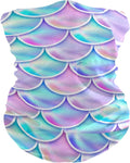 UNISE holographic mermaid scales iridescent pastel festival seamless neck gaiter tube for dust and sun