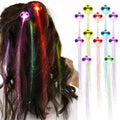 LED Fiber-Optic Hair Clip Extensions 12-Pack