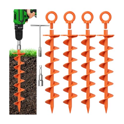 Heavy-Duty Screw-In Canopy Stakes 4-Pack — Wind Anchors | Dustproof Supply