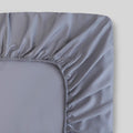 FABDREAMS light gray organic cotton twin fitted sheet elastic deep pocket dust barrier