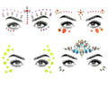 Four sheets stick-on rhinestone festival face and body jewels gem stickers no loose glitter