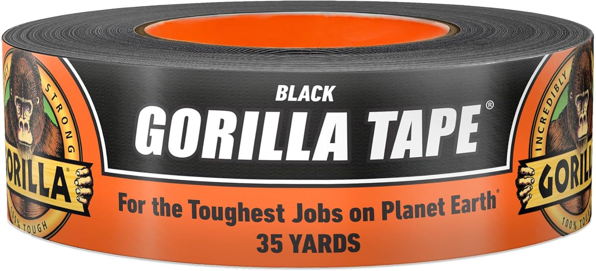 Gorilla Tape Black 35 yd — Heavy-Duty Camp Repair | Dustproof Supply