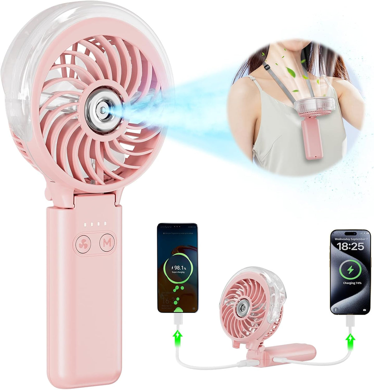 Handheld USB Misting Fan — Personal Cool-Down | Dustproof Supply