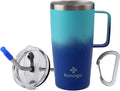 20 oz stainless vacuum insulated tumbler with lid straw handle and bonus carabiner