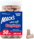 Macks ultra soft foam earplugs 50 pair jar for sleeping and concerts