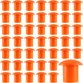 Orange mushroom rebar safety caps 80 pack for 3/8 to 1 inch stakes festival camp