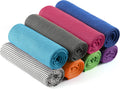 Multicolor instant cooling towels six pack neon pink green blue purple orange rolled mesh