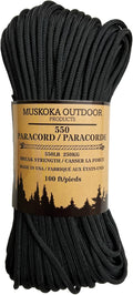 550 Paracord 100 ft Black — Camp Utility Cord | Dustproof Supply