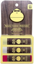 Sun Bum SPF 30 sunscreen lip balm 3 flavor variety pack banana coconut watermelon