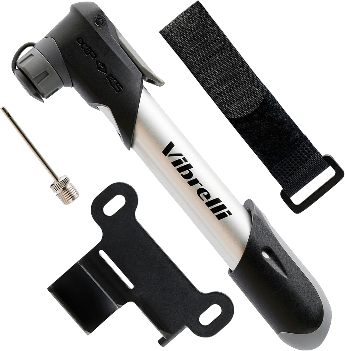 Vibrelli mini portable bike tire pump Presta and Schrader 120 PSI aluminum