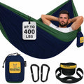 Wise Owl Outfitters SingleOwl navy green parachute hammock with tree straps carabiners stuff sack